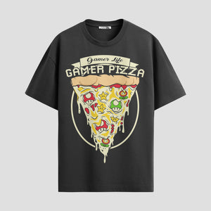 Playera urbana de anime y gaming ExtraLife MX, corte Standard Fit unisex ligero y transpirable en color Deep Black y Pure White, ropa de uso diario para gym y casual.