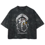 Playera streetwear premium de anime y gaming ExtraLife MX, corte boxy deluxe mineral wash heavyweight en color Acid Wash, moda urbana mexicana de culto.