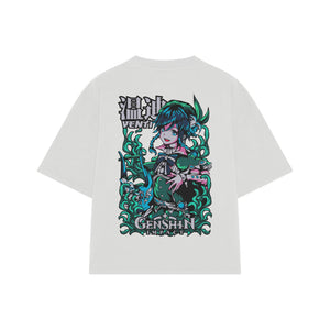 Playera streetwear premium de anime y gaming ExtraLife MX, corte oversized drop shoulder ligero y fresco en color Deep Black y Off-White, moda urbana mexicana de culto.