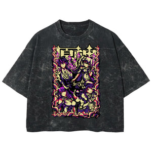 Playera streetwear premium de anime y gaming ExtraLife MX, corte boxy deluxe mineral wash heavyweight en color Acid Wash, moda urbana mexicana de culto.