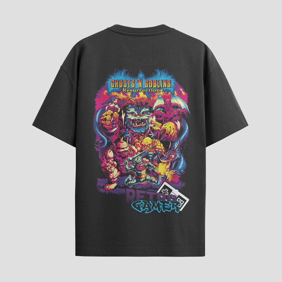Playera urbana de anime y gaming ExtraLife MX, corte Classic Premium unisex ligero y transpirable en color Deep Black y Pure White, ropa de uso diario para gym y casual.