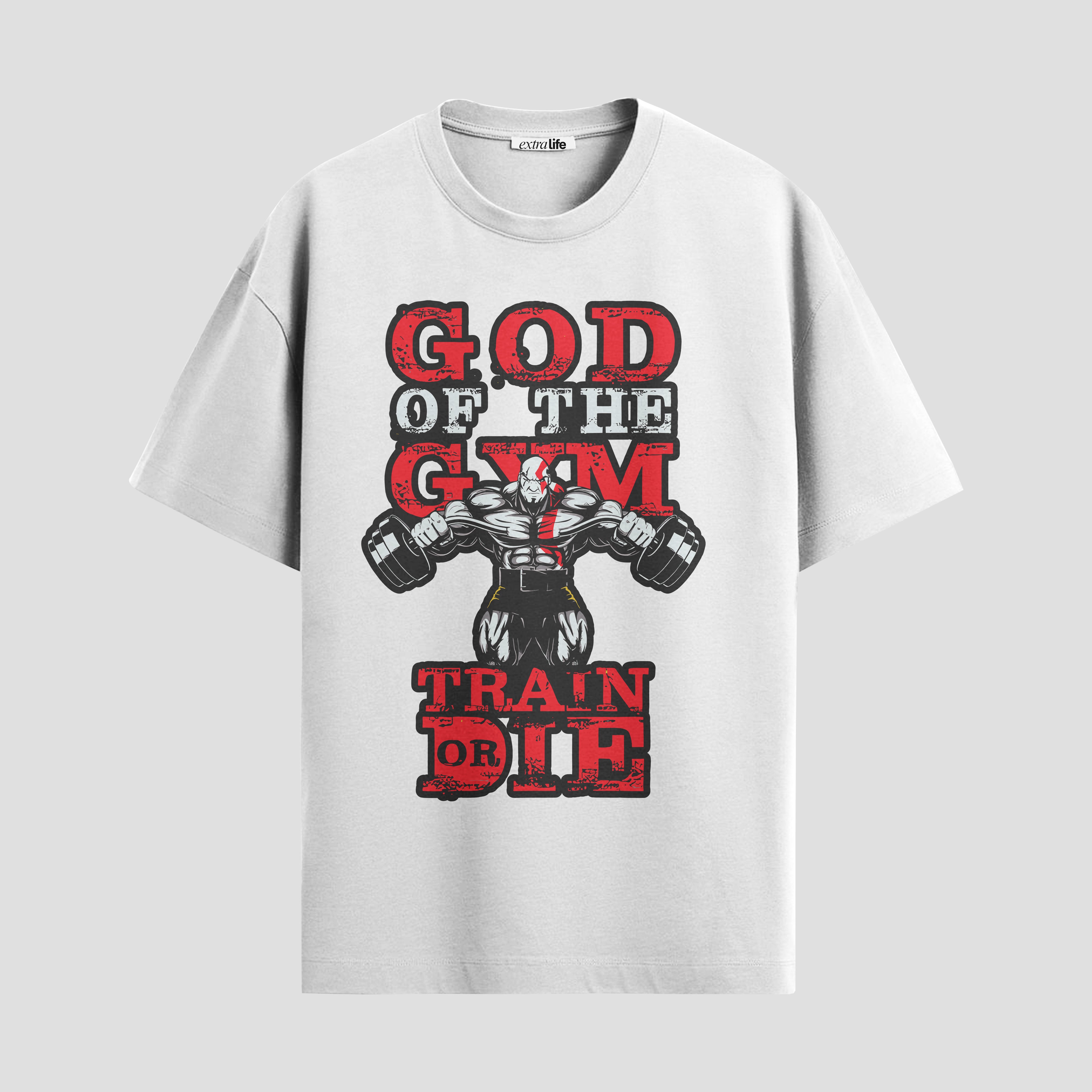 Playera urbana de anime y gaming ExtraLife MX, corte Standard Fit unisex ligero y transpirable en color Deep Black y Pure White, ropa de uso diario para gym y casual.