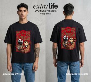 La Colera de los Dioses | La Ira de los Dioses #01541 - Playera Oversized Premium | Deep Black - Foto en modelo