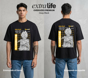 El Poder de las Esferas | Guerrero de las Estrellas #01545 - Playera Oversized Premium | Deep Black - Foto en modelo