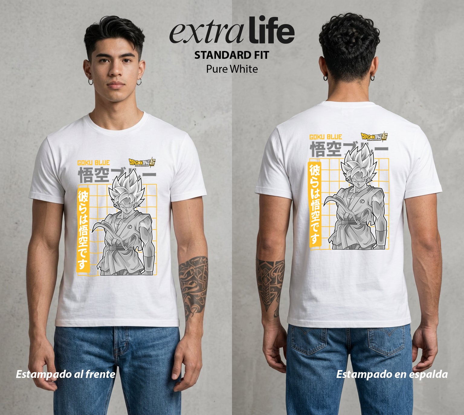 El Poder de las Esferas | Guerrero de las Estrellas #01545 - Playera Standard Fit | Pure White - Foto en modelo