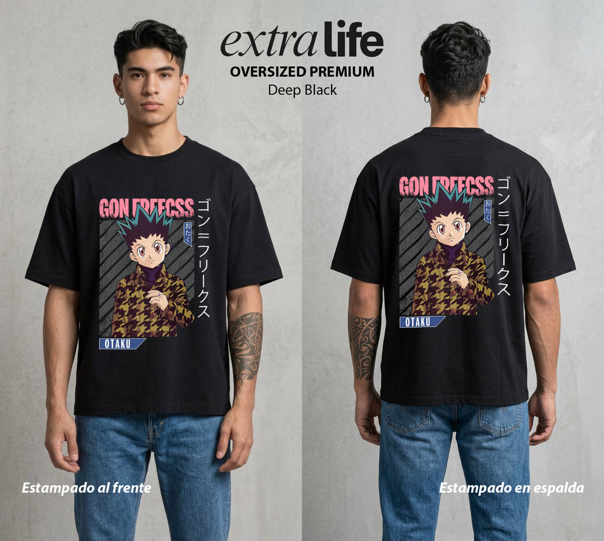 La Prueba del Cazador | El Nen de la Alegria #01552 - Playera Oversized Premium | Deep Black - Foto en modelo