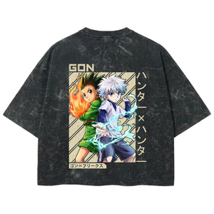 Playera streetwear premium de anime y gaming ExtraLife MX, corte boxy deluxe mineral wash heavyweight en color Acid Wash, moda urbana mexicana de culto.