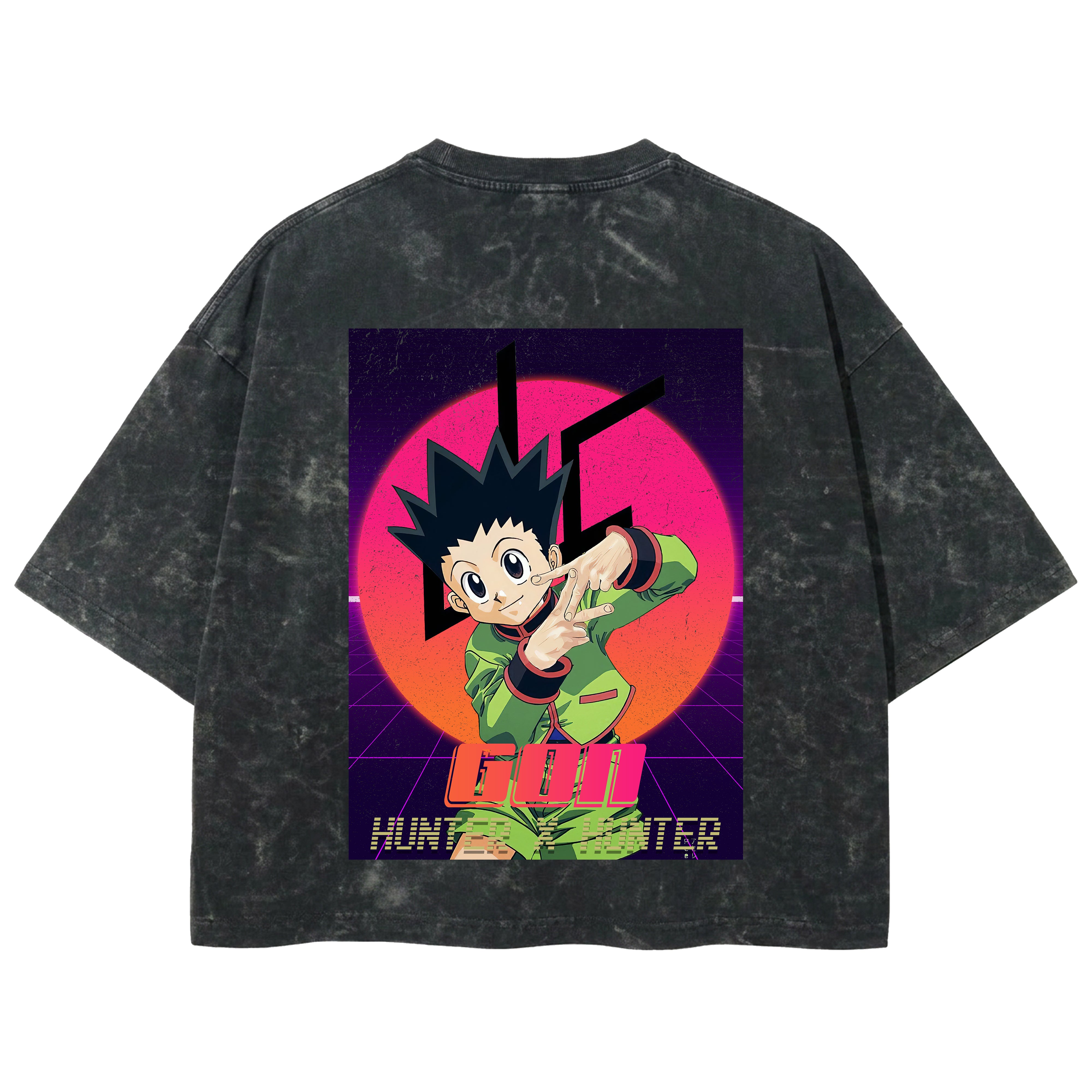 Playera streetwear premium de anime y gaming ExtraLife MX, corte boxy deluxe mineral wash heavyweight en color Acid Wash, moda urbana mexicana de culto.