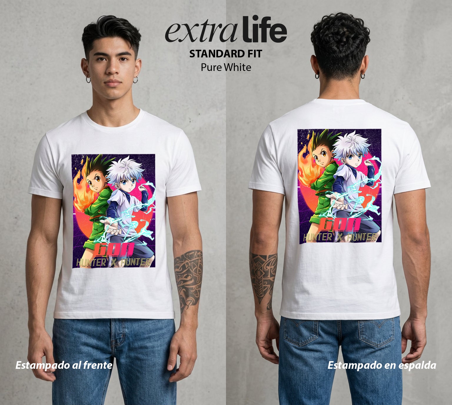 La Prueba del Cazador | El Niño de la Isla #01560 - Playera Standard Fit | Pure White - Foto en modelo