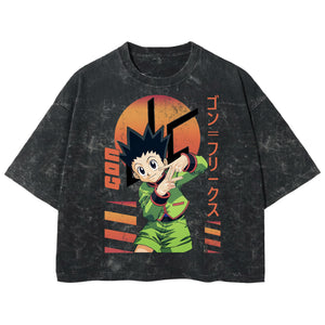 Playera streetwear premium de anime y gaming ExtraLife MX, corte boxy deluxe mineral wash heavyweight en color Acid Wash, moda urbana mexicana de culto.