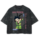 Playera streetwear premium de anime y gaming ExtraLife MX, corte boxy deluxe mineral wash heavyweight en color Acid Wash, moda urbana mexicana de culto.