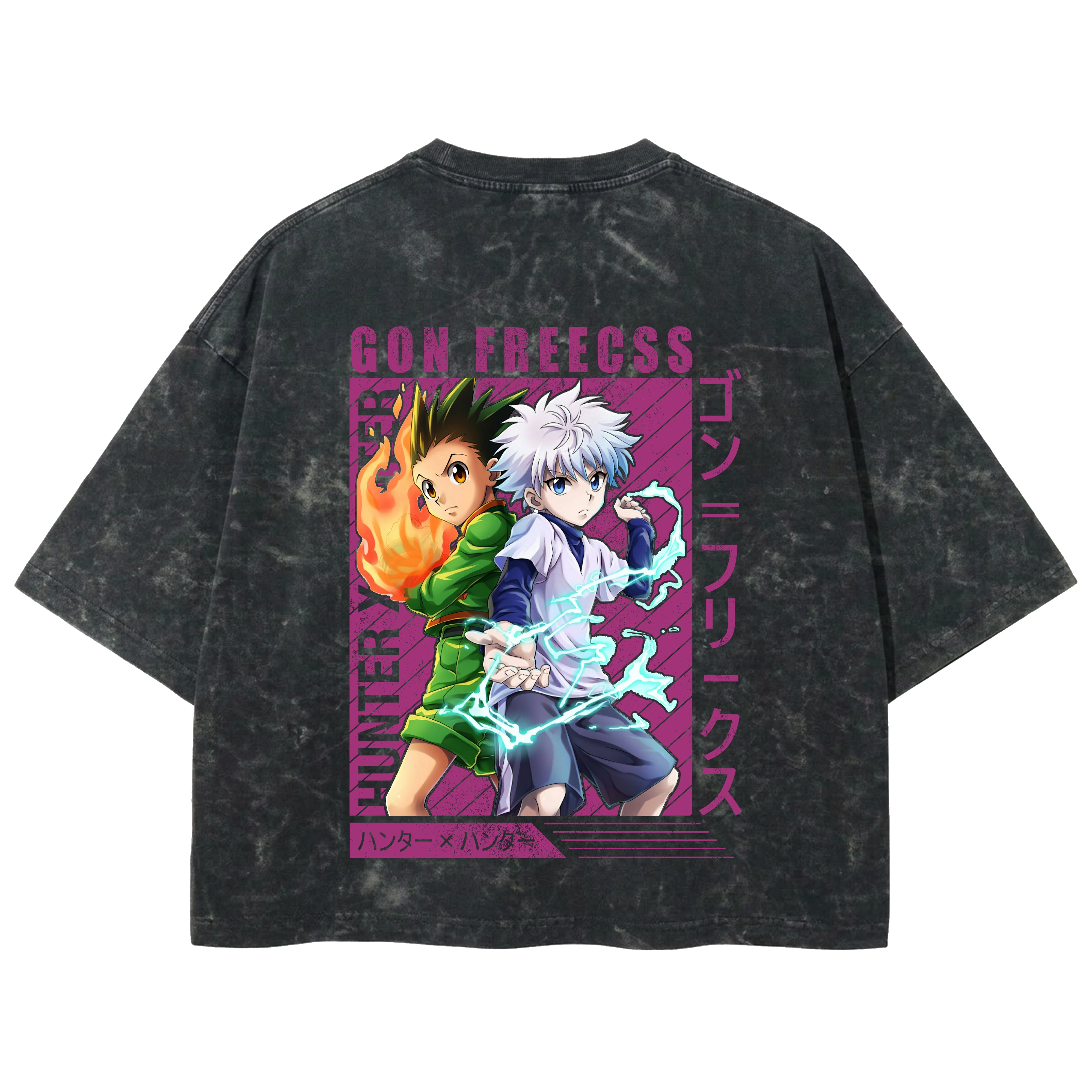 Playera streetwear premium de anime y gaming ExtraLife MX, corte boxy deluxe mineral wash heavyweight en color Acid Wash, moda urbana mexicana de culto.