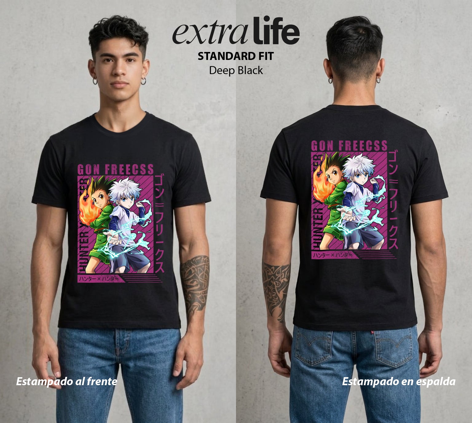 La Prueba del Cazador | El Nen de la Alegria #01564 - Playera Standard Fit | Deep Black - Foto en modelo