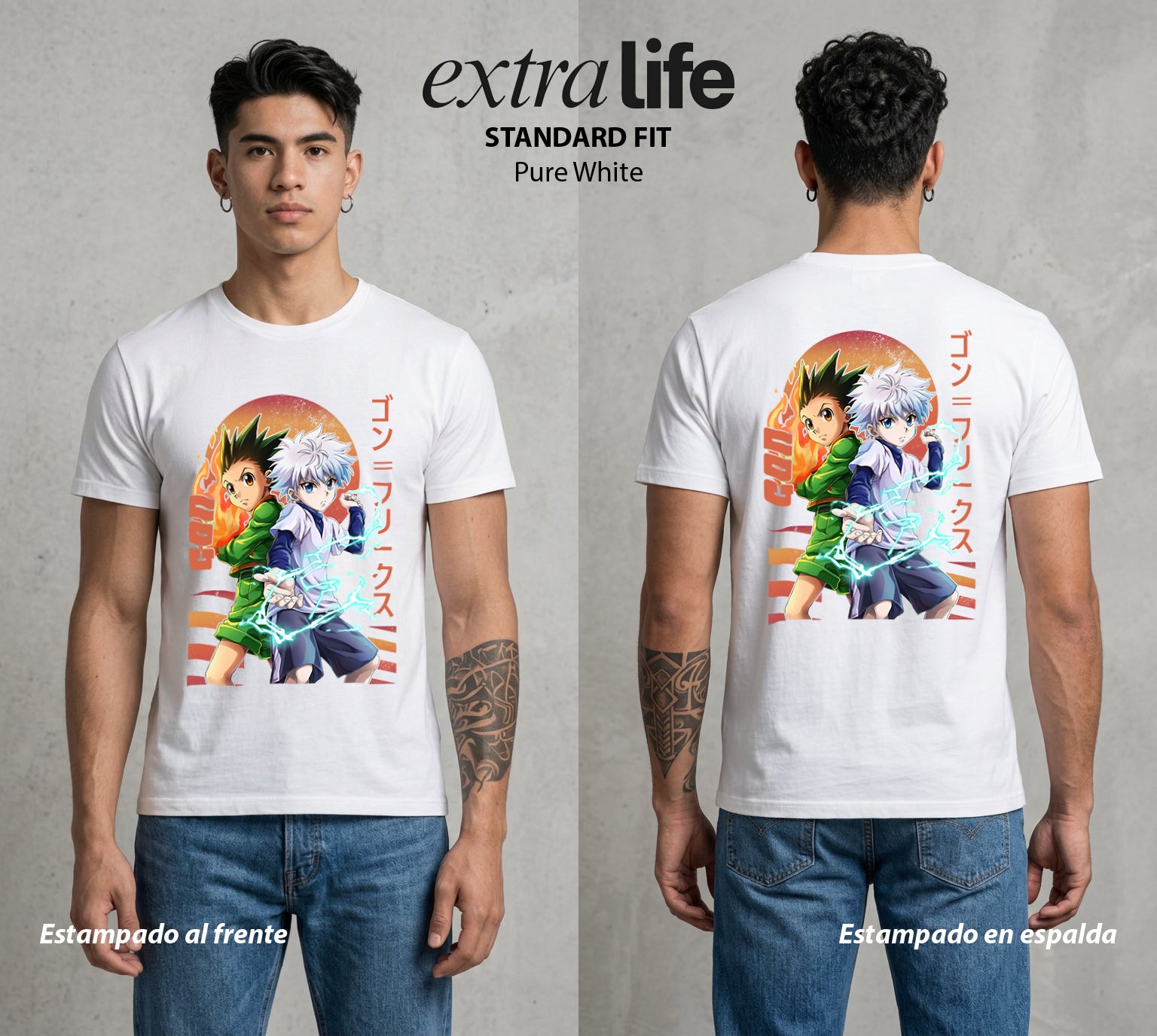 La Prueba del Cazador | El Niño de la Isla #01566 - Playera Standard Fit | Pure White - Foto en modelo