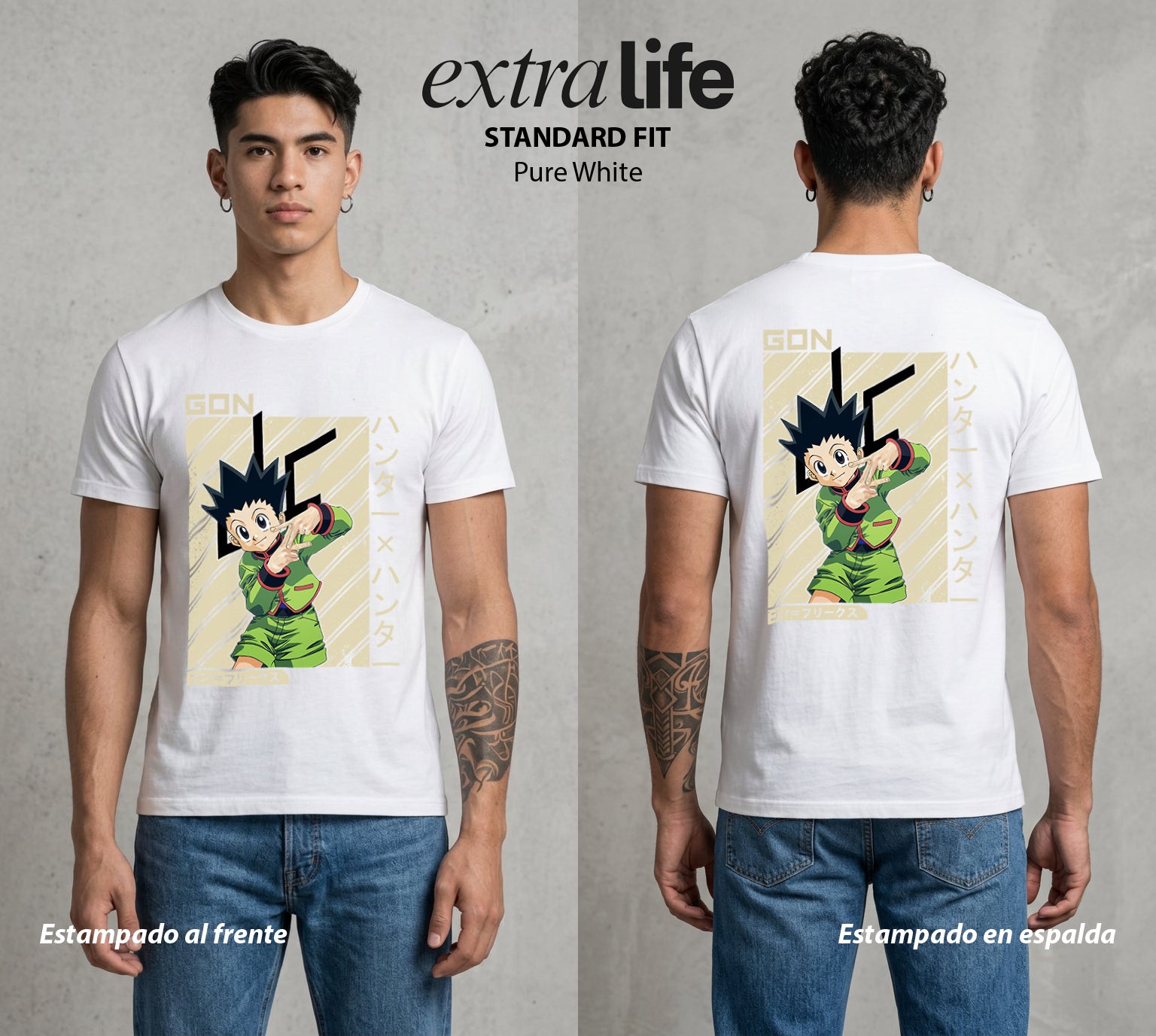 La Prueba del Cazador | El Niño de la Isla #01572 - Playera Standard Fit | Pure White - Foto en modelo