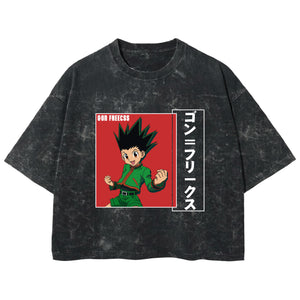 Playera streetwear premium de anime y gaming ExtraLife MX, corte boxy deluxe mineral wash heavyweight en color Acid Wash, moda urbana mexicana de culto.