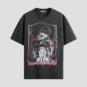 Playera urbana de anime y gaming ExtraLife MX, corte Standard Fit unisex ligero y transpirable en color Deep Black y Pure White, ropa de uso diario para gym y casual.