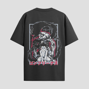 Playera urbana de anime y gaming ExtraLife MX, corte Standard Fit unisex ligero y transpirable en color Deep Black y Pure White, ropa de uso diario para gym y casual.