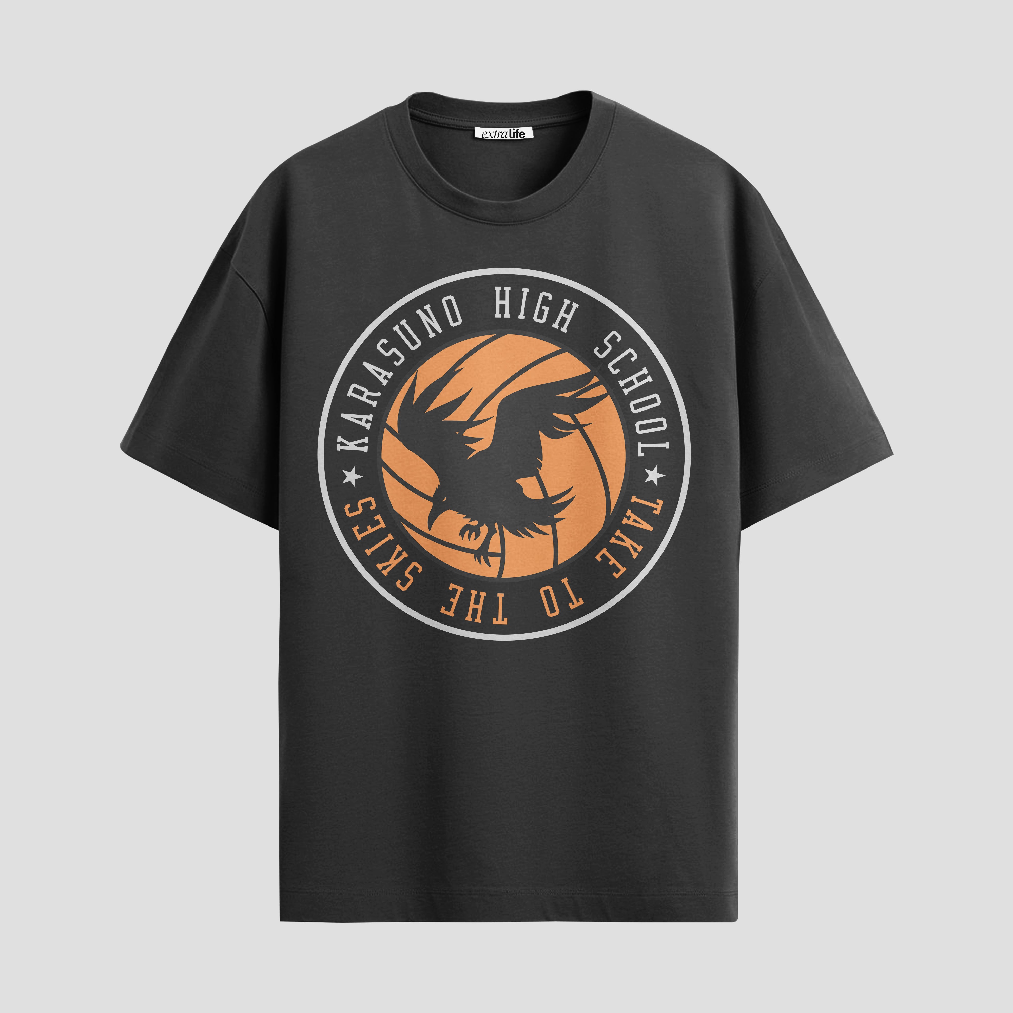 Playera urbana de anime y gaming ExtraLife MX, corte Standard Fit unisex ligero y transpirable en color Deep Black y Pure White, ropa de uso diario para gym y casual.