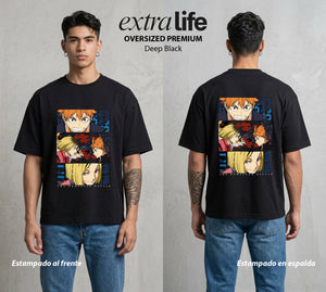 El Vuelo del Voleibol | Haikyu Dumpster Battle Batalla del Basurero #01585 - Playera Oversized Premium | Deep Black - Foto en modelo
