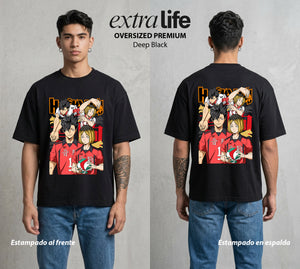 El Vuelo del Voleibol | El Capitan de la Guarida #01587 - Playera Oversized Premium | Deep Black - Foto en modelo