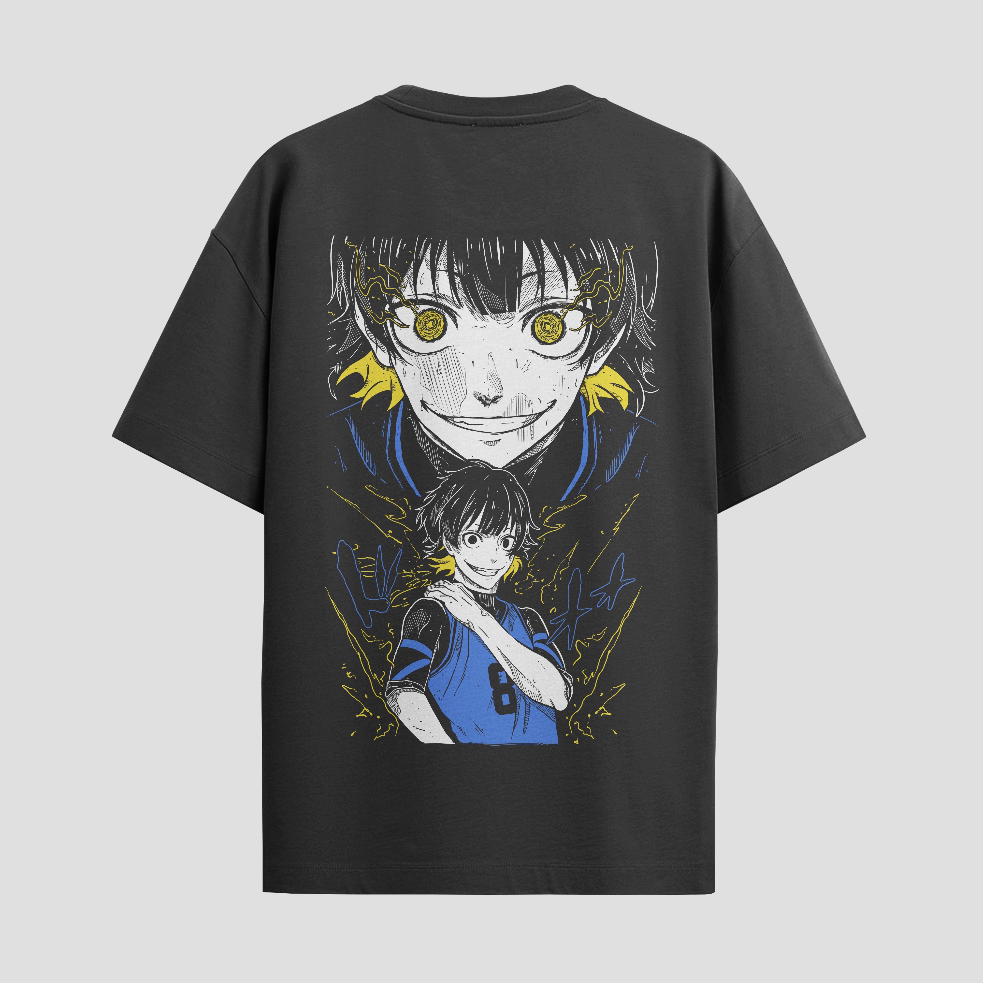 Playera urbana de anime y gaming ExtraLife MX, corte Standard Fit unisex ligero y transpirable en color Deep Black y Pure White, ropa de uso diario para gym y casual.