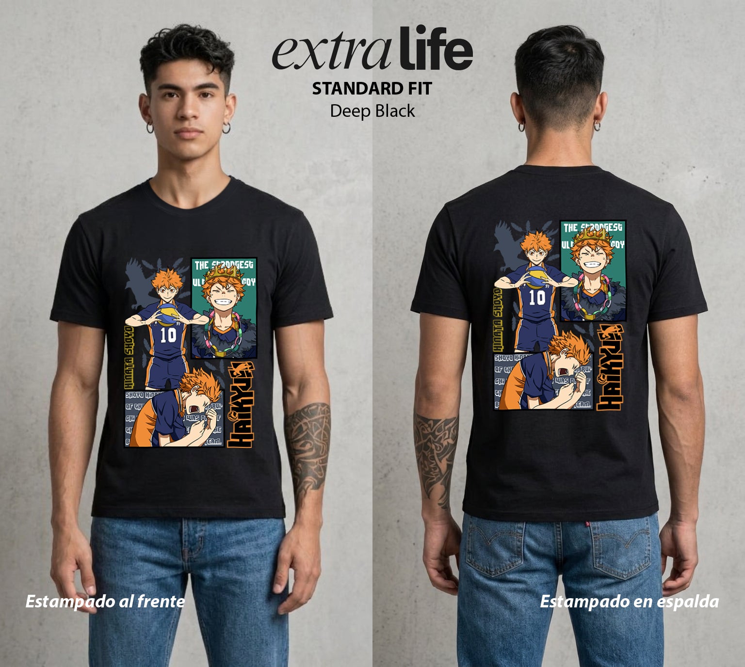 El Vuelo del Voleibol | El Amor Silencioso #01590 - Playera Standard Fit | Deep Black - Foto en modelo