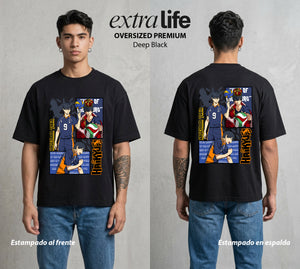 El Vuelo del Voleibol | El Rey del Ataque #01592 - Playera Oversized Premium | Deep Black - Foto en modelo