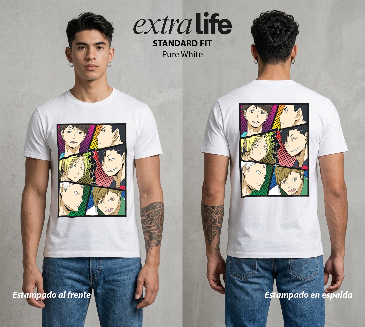 El Vuelo del Voleibol | Los Rostros del Universo #01597 - Playera Standard Fit | Pure White - Foto en modelo