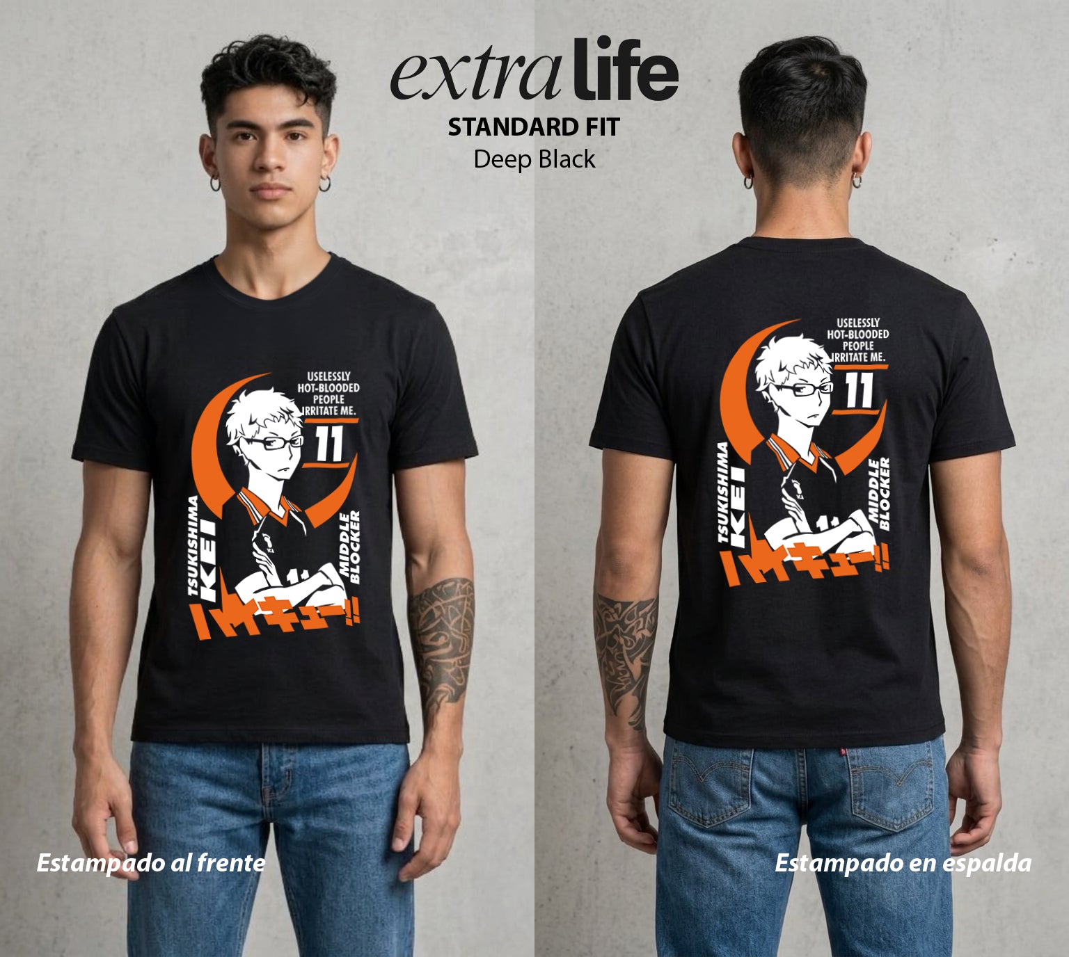 El Vuelo del Voleibol | El Bloqueo del Hielo #01598 - Playera Standard Fit | Deep Black - Foto en modelo