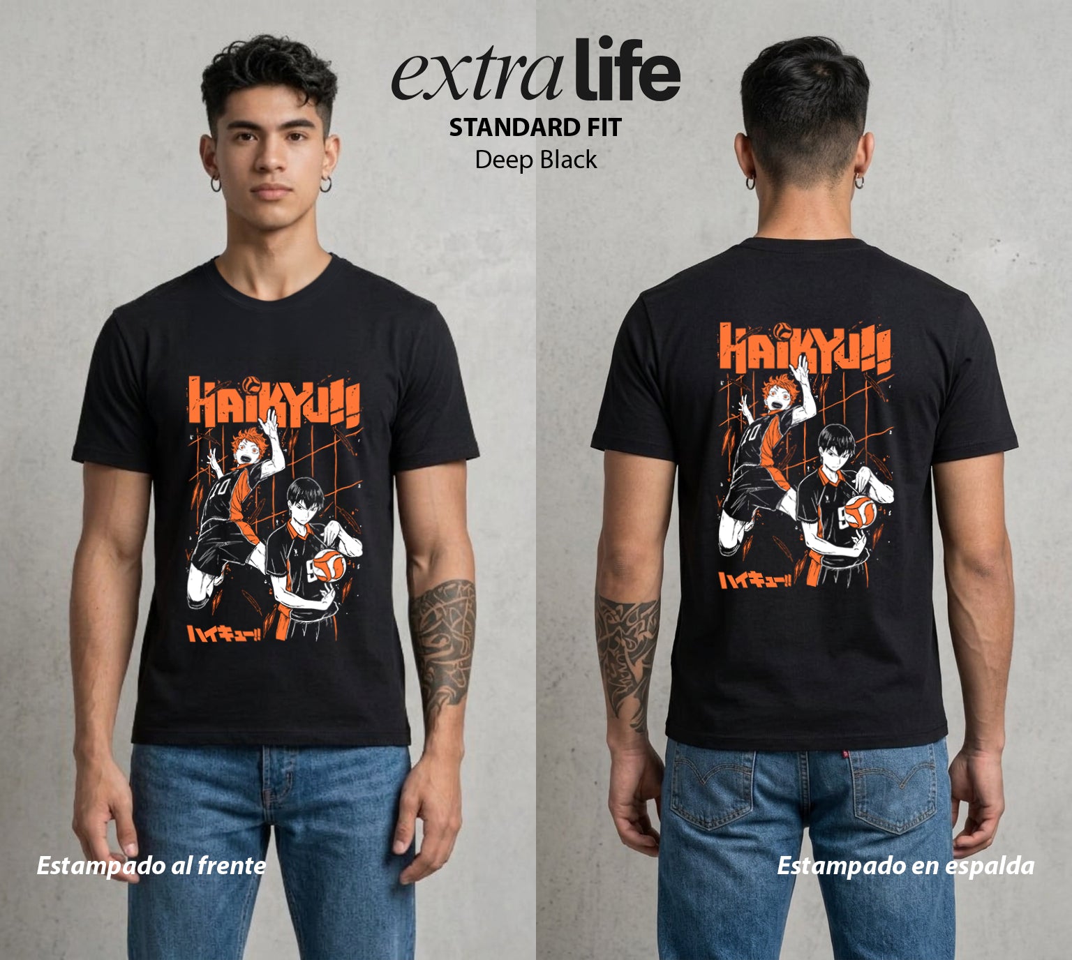 El Vuelo del Voleibol | El Rey del Fondo de la Cancha #01606 - Playera Standard Fit | Deep Black - Foto en modelo