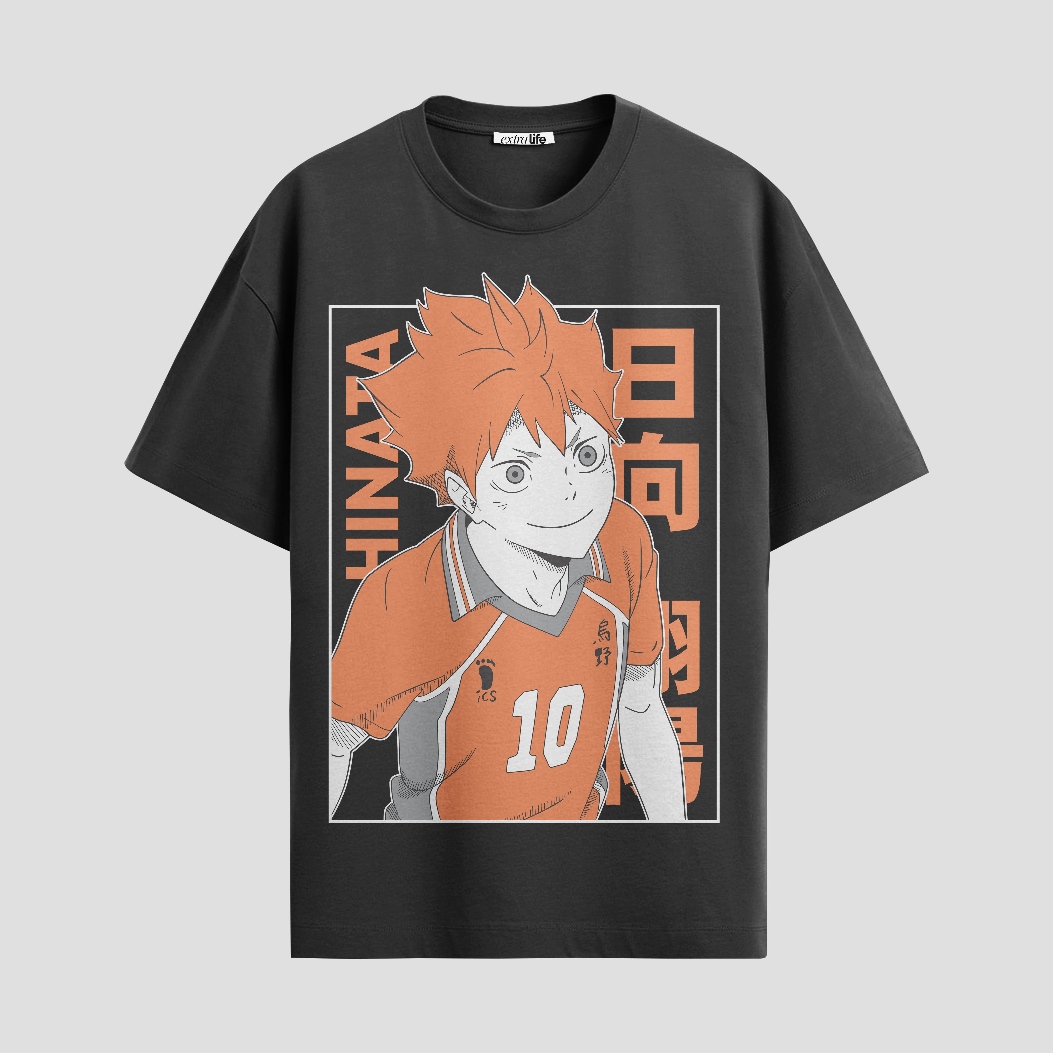 Playera urbana de anime y gaming ExtraLife MX, corte Standard Fit unisex ligero y transpirable en color Deep Black y Pure White, ropa de uso diario para gym y casual.