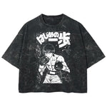 Playera streetwear premium de anime y gaming ExtraLife MX, corte boxy deluxe mineral wash heavyweight en color Acid Wash, moda urbana mexicana de culto.