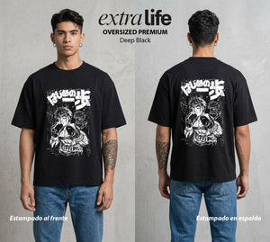 El Ring del Campeon | El Derechazo del Novato #01615 - Playera Oversized Premium | Deep Black - Foto en modelo
