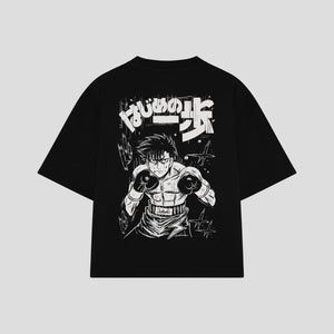 Playera streetwear premium de anime y gaming ExtraLife MX, corte oversized drop shoulder ligero y fresco en color Deep Black y Off-White, moda urbana mexicana de culto.