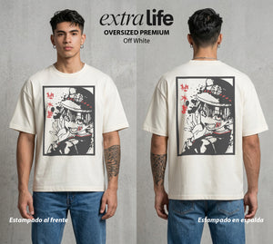 El Fantasma del Bano | Hanako Kun #01623 - Playera Oversized Premium | Off White - Foto en modelo