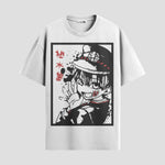 Playera urbana de anime y gaming ExtraLife MX, corte Standard Fit unisex ligero y transpirable en color Deep Black y Pure White, ropa de uso diario para gym y casual.