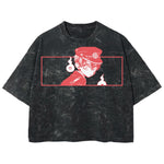 Playera streetwear premium de anime y gaming ExtraLife MX, corte boxy deluxe mineral wash heavyweight en color Acid Wash, moda urbana mexicana de culto.