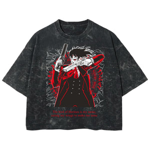 Playera streetwear premium de anime y gaming ExtraLife MX, corte boxy deluxe mineral wash heavyweight en color Acid Wash, moda urbana mexicana de culto.