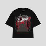 Playera streetwear premium de anime y gaming ExtraLife MX, corte oversized drop shoulder ligero y fresco en color Deep Black y Off-White, moda urbana mexicana de culto.