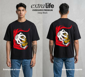 La Organizacion Oscura | El Poder de la Noche #01636 - Playera Oversized Premium | Deep Black - Foto en modelo
