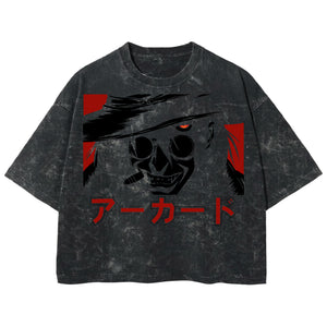 Playera streetwear premium de anime y gaming ExtraLife MX, corte boxy deluxe mineral wash heavyweight en color Acid Wash, moda urbana mexicana de culto.