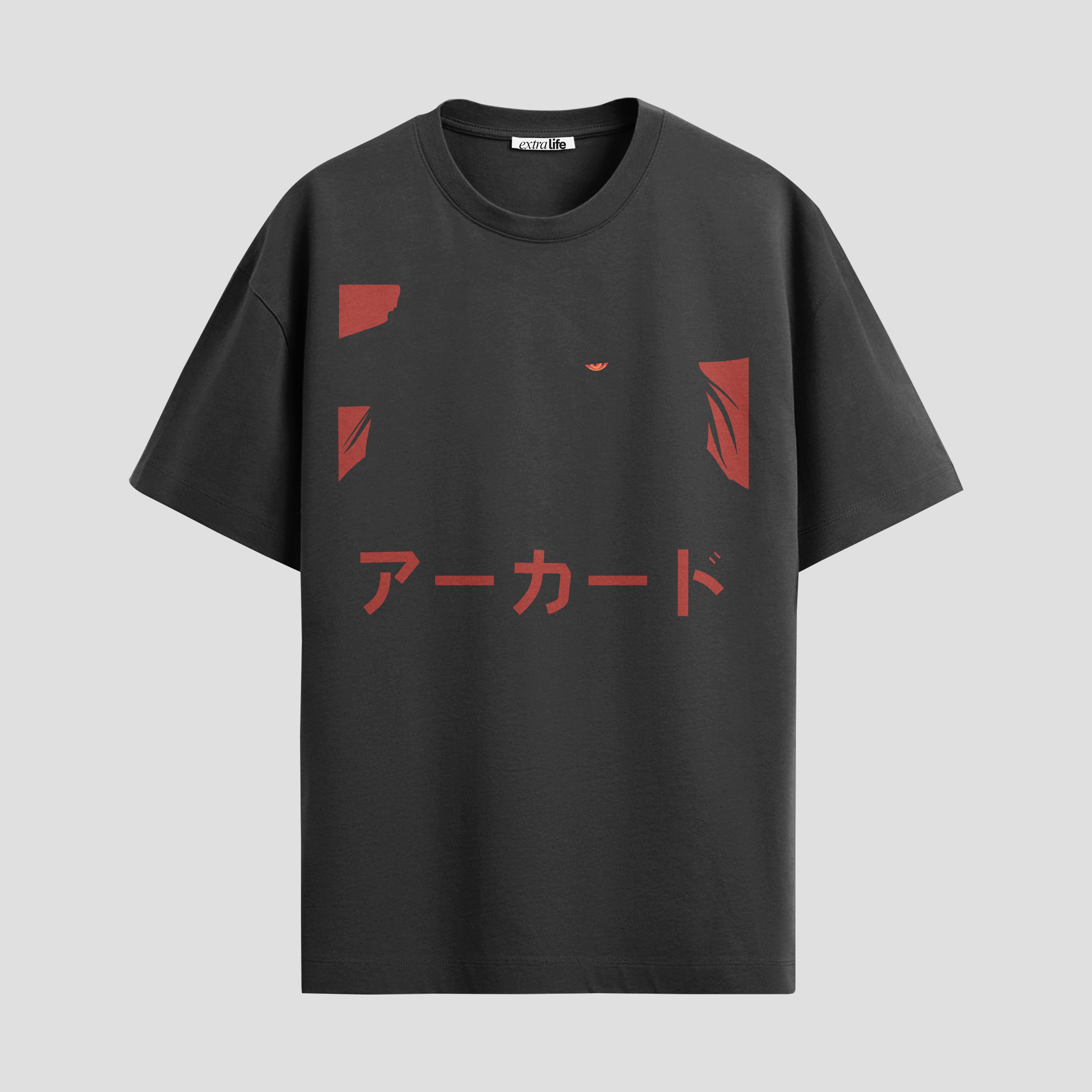Playera urbana de anime y gaming ExtraLife MX, corte Standard Fit unisex ligero y transpirable en color Deep Black y Pure White, ropa de uso diario para gym y casual.