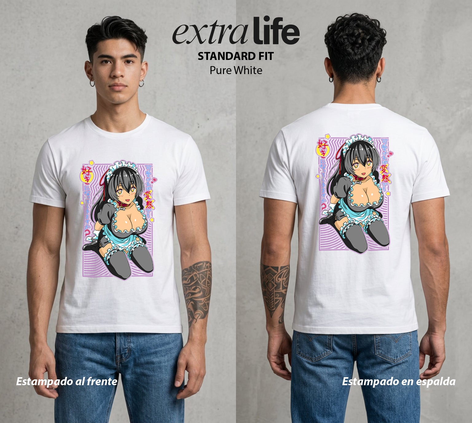 El Amor Secreto | Hensuki Sayuki Tokihara #01646 - Playera Standard Fit | Pure White - Foto en modelo