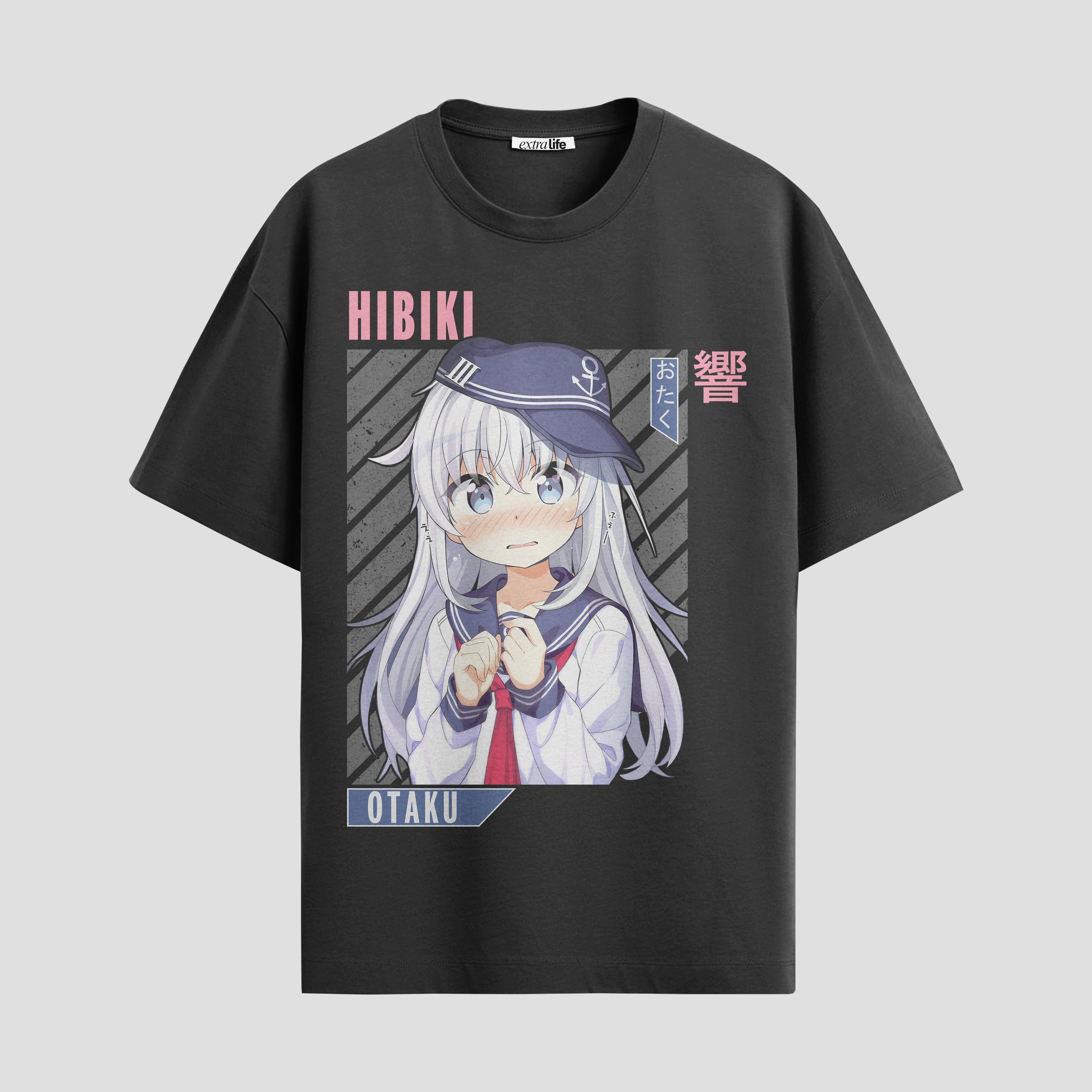 Playera urbana de anime y gaming ExtraLife MX, corte Standard Fit unisex ligero y transpirable en color Deep Black y Pure White, ropa de uso diario para gym y casual.