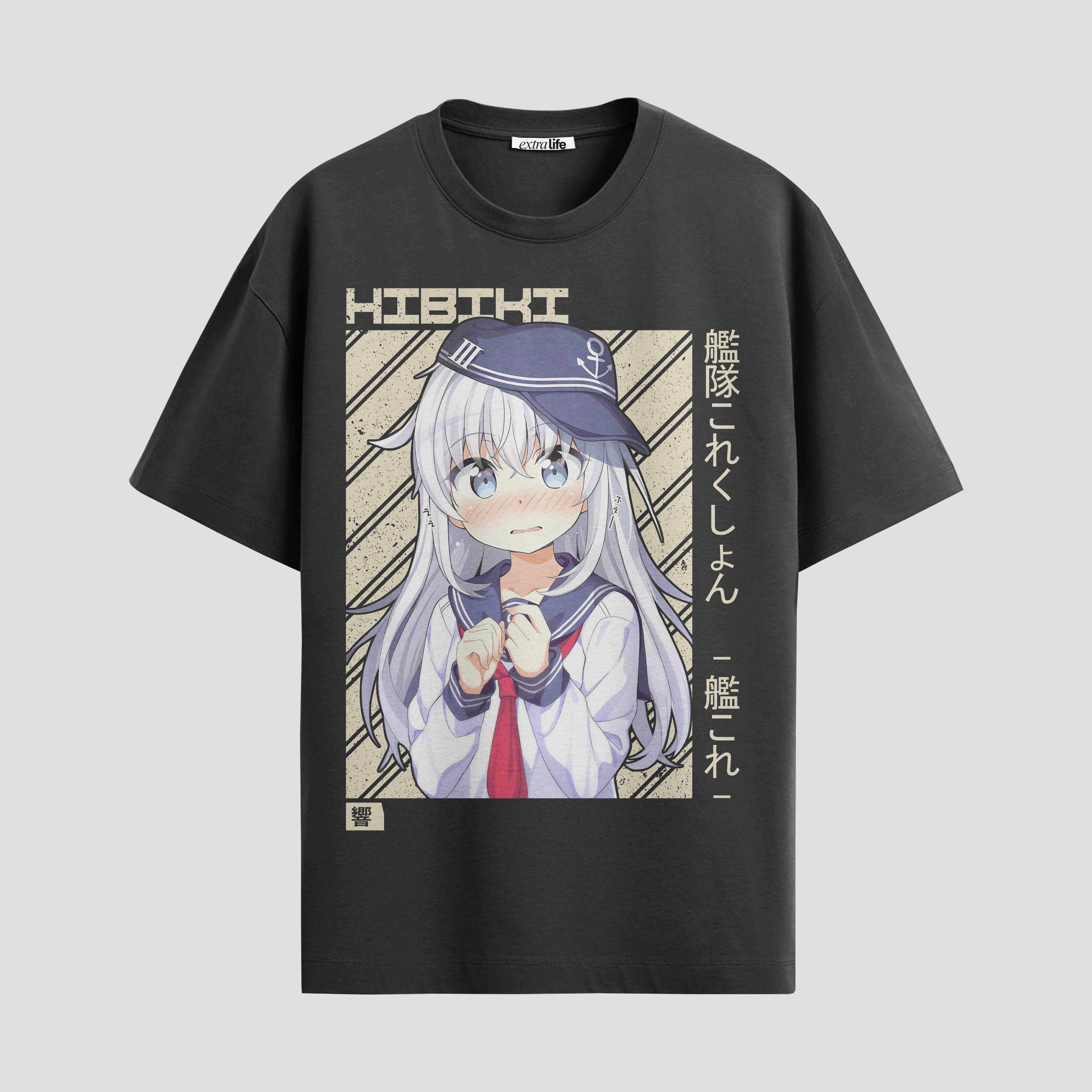 Playera urbana de anime y gaming ExtraLife MX, corte Standard Fit unisex ligero y transpirable en color Deep Black y Pure White, ropa de uso diario para gym y casual.