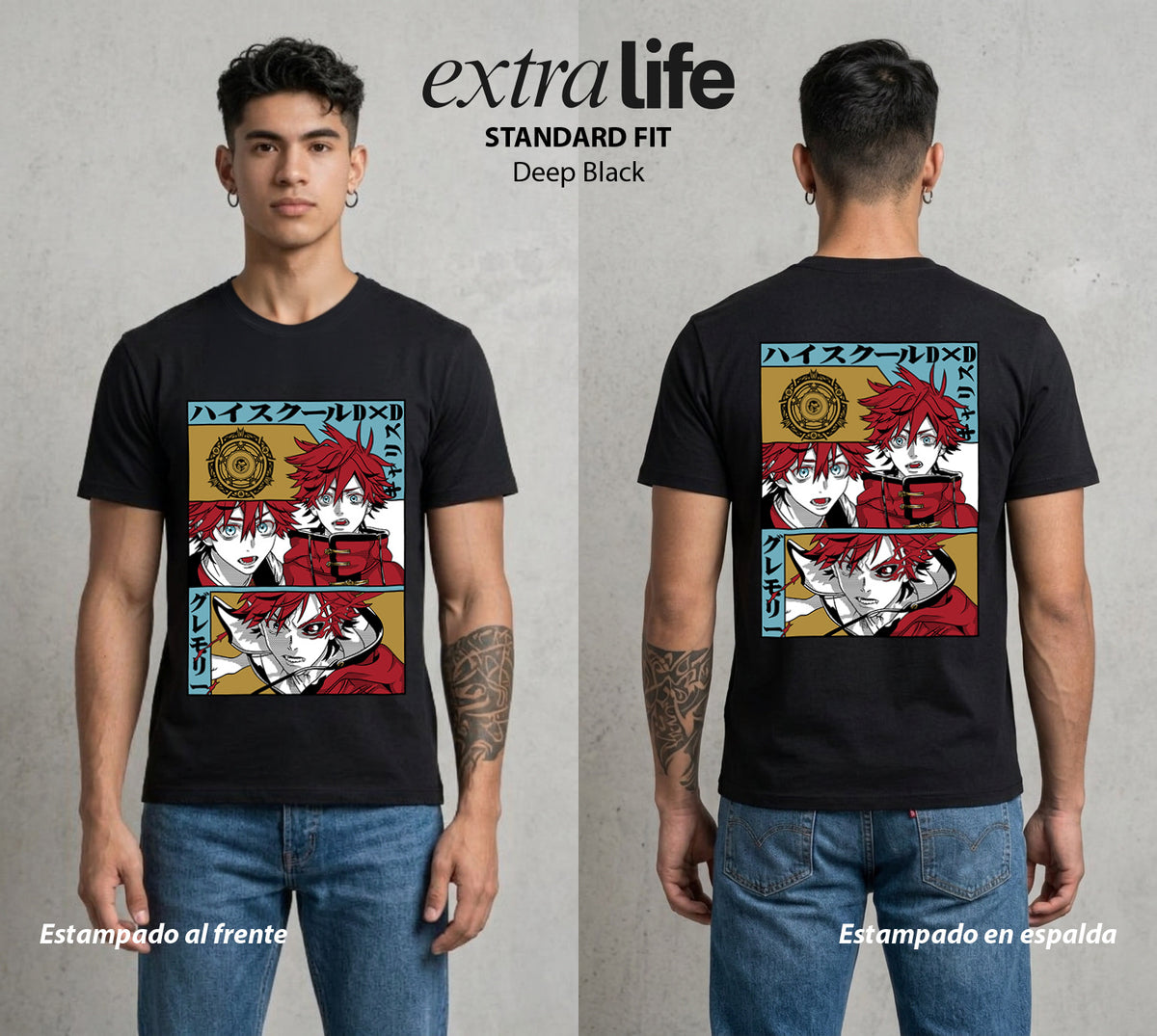 El Club del Diablo | High School Dxd Garith #01655 - Playera Classic Premium | Deep Black - Foto en modelo