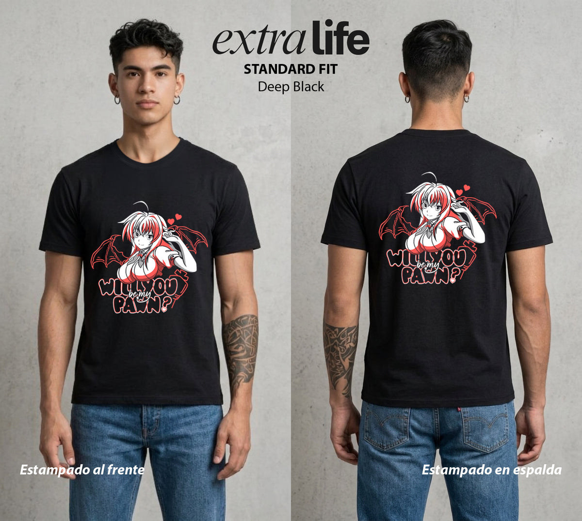 El Club del Diablo | La Reina del Diablo #01656 - Playera Classic Premium | Deep Black - Foto en modelo