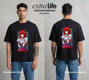 El Club del Diablo | La Noble del Bien #01657 - Playera Oversized Premium | Deep Black - Foto en modelo