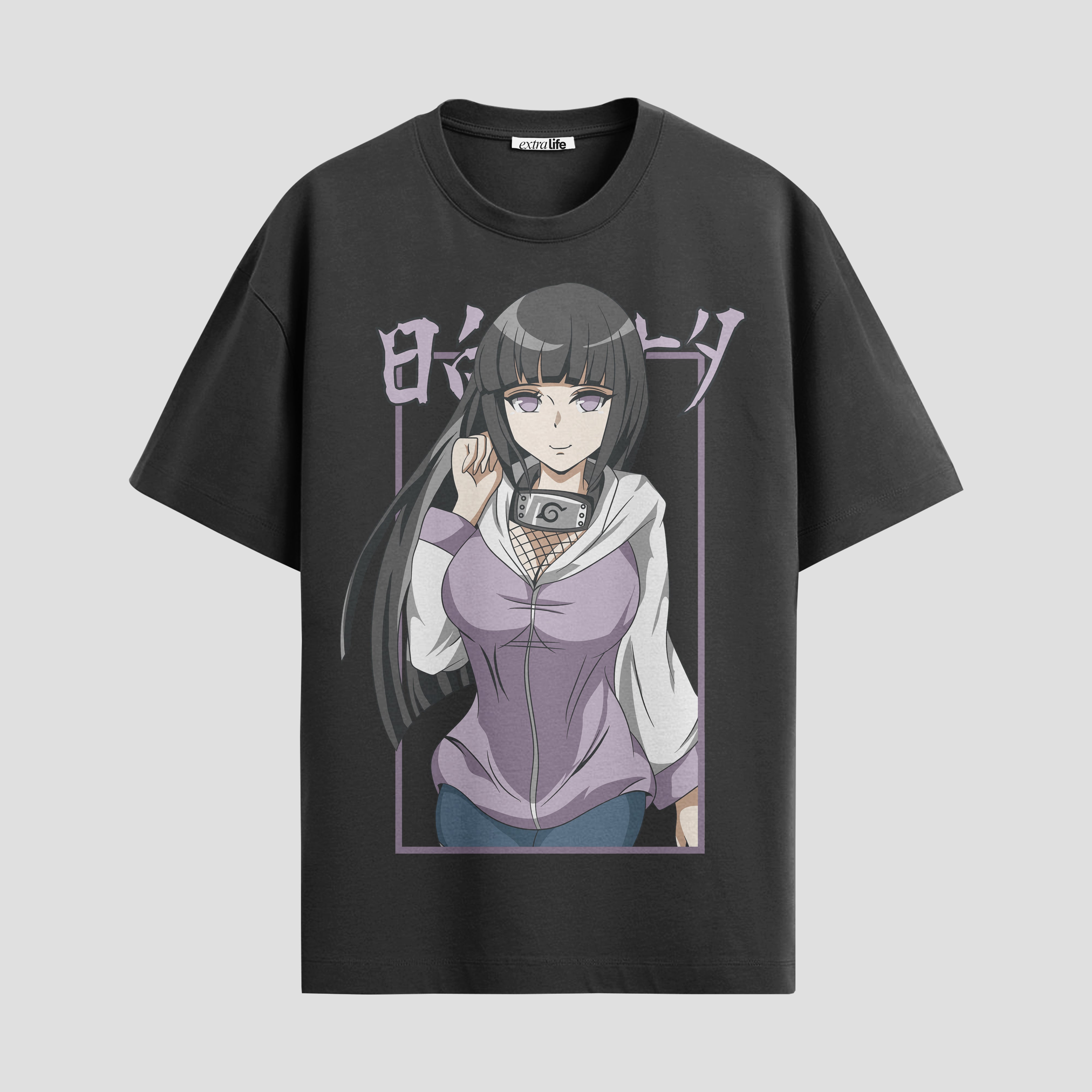 Playera urbana de anime y gaming ExtraLife MX, corte Standard Fit unisex ligero y transpirable en color Deep Black y Pure White, ropa de uso diario para gym y casual.
